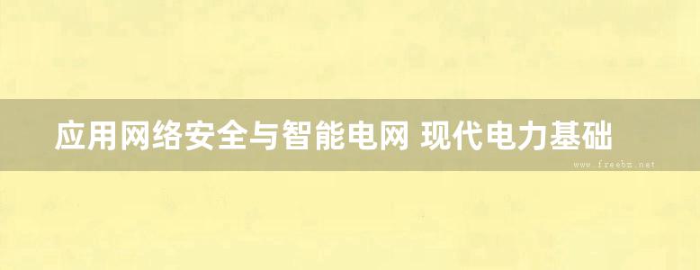 应用网络安全与智能电网 现代电力基础设施的安全控制